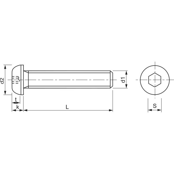 Linsenschraube M5x10mm, verzinkt, Torx ISO7380-1