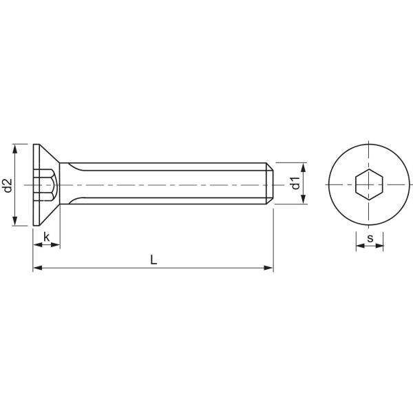 Senkschraube M5x12 verzinkt mit Innensechskant DIN7991