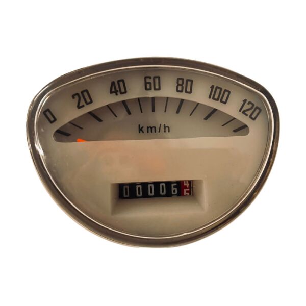 Tachometer oval weiß für Vespa 50-90/ PV/ET3/Super/GTR/150Super/Sprint/Rally