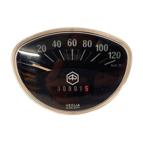 Tachometer oval schwarz für Vespa 50-90/ PV/ET3/Super/GTR/150Super/Sprint/Rally